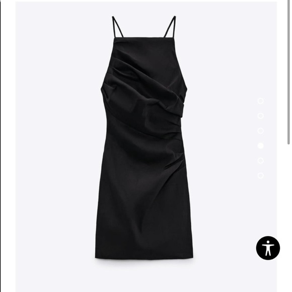 Zara Dresses & Skirts - Zara NWT Black Draped Linen Blend Dress